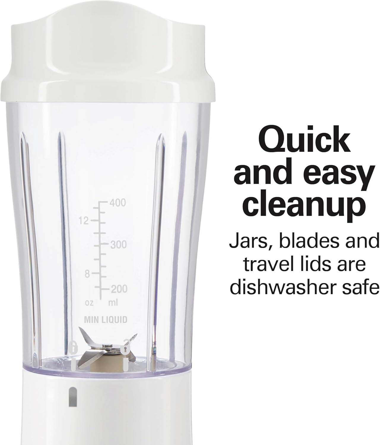 Thumbnail 3 de Hamilton Beach Portable Blender for Shakes and Smoothies, 14 Oz Travel Cup (2 Jars) - White
