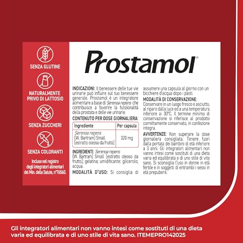 Thumbnail 6 de Prostamol – Integratore per Prostata e Vie Urinarie, Serenoa repens 320 mg, 90 capsule