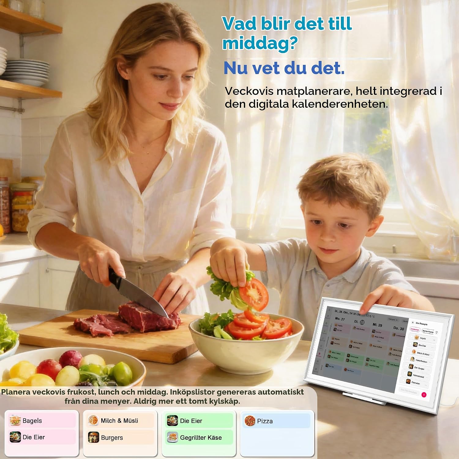 Thumbnail 5 de HGFRTEE B156-SZF06L6 digital familjekalender, 15,6 tum med FHD-pekskärm