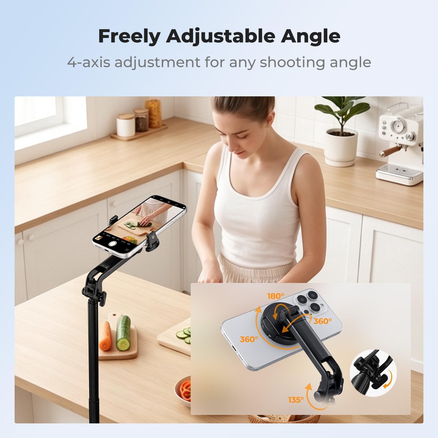 Thumbnail 6 de K&F CONCEPT Popod 72" Selfie Stick Tripod with Fill Light and Remote