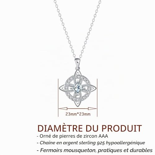 Thumbnail 5 de Collier Celtique J.MUEN en Argent Sterling 925 – Pendentif Noeud de Sorcière