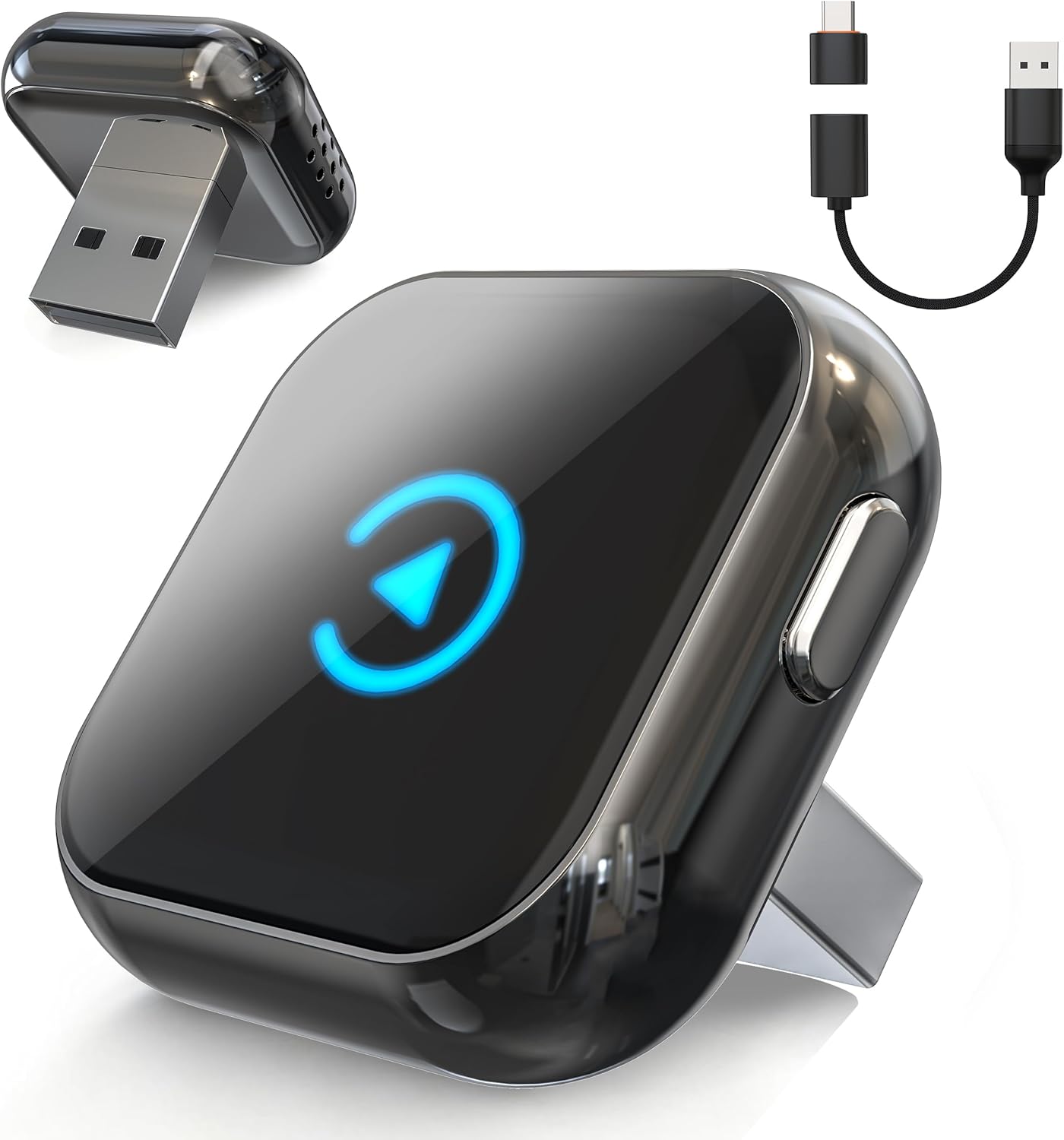 Detalle de 2026 Verbesserter 2-in-1 CarPlay Wireless Adapter – Plug & Play, Dual-Band Wi‑Fi, Bluetooth 5.3