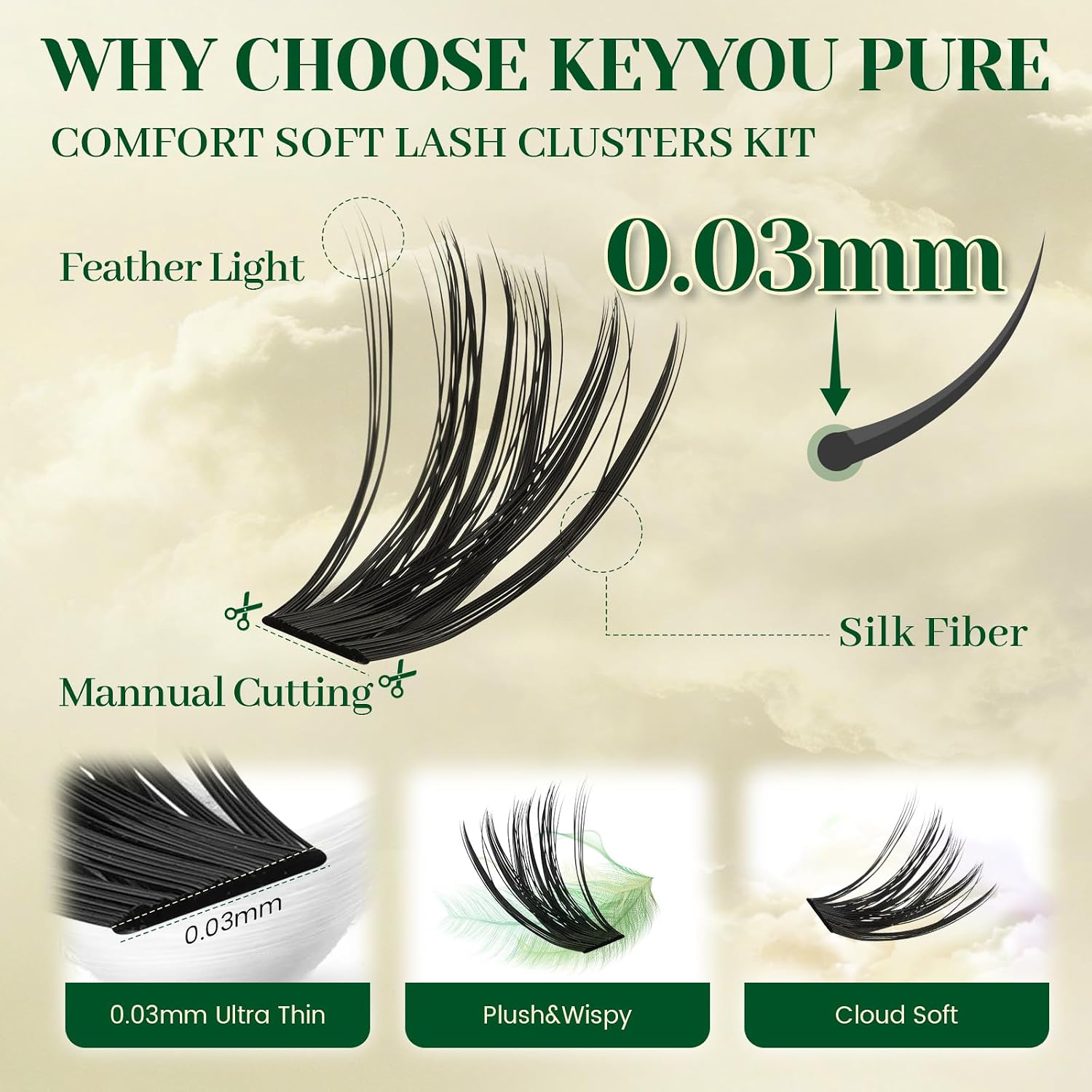 Detalle de KEYYOU Lash Clusters Kit 280pcs