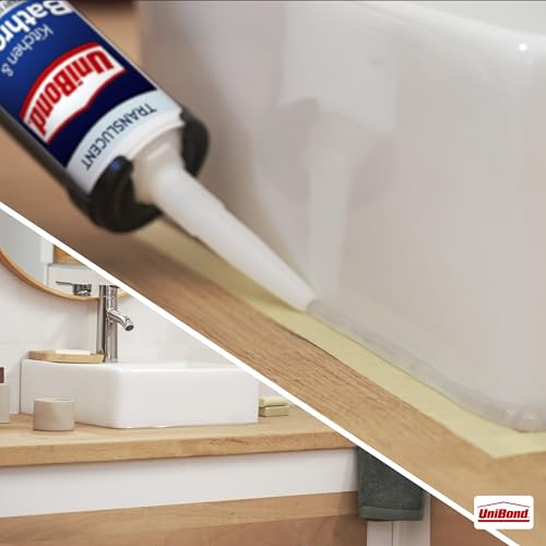 Detalle de UniBond Kitchen and Bathroom Mould-Resistant Transparent Sealant, 280 ml