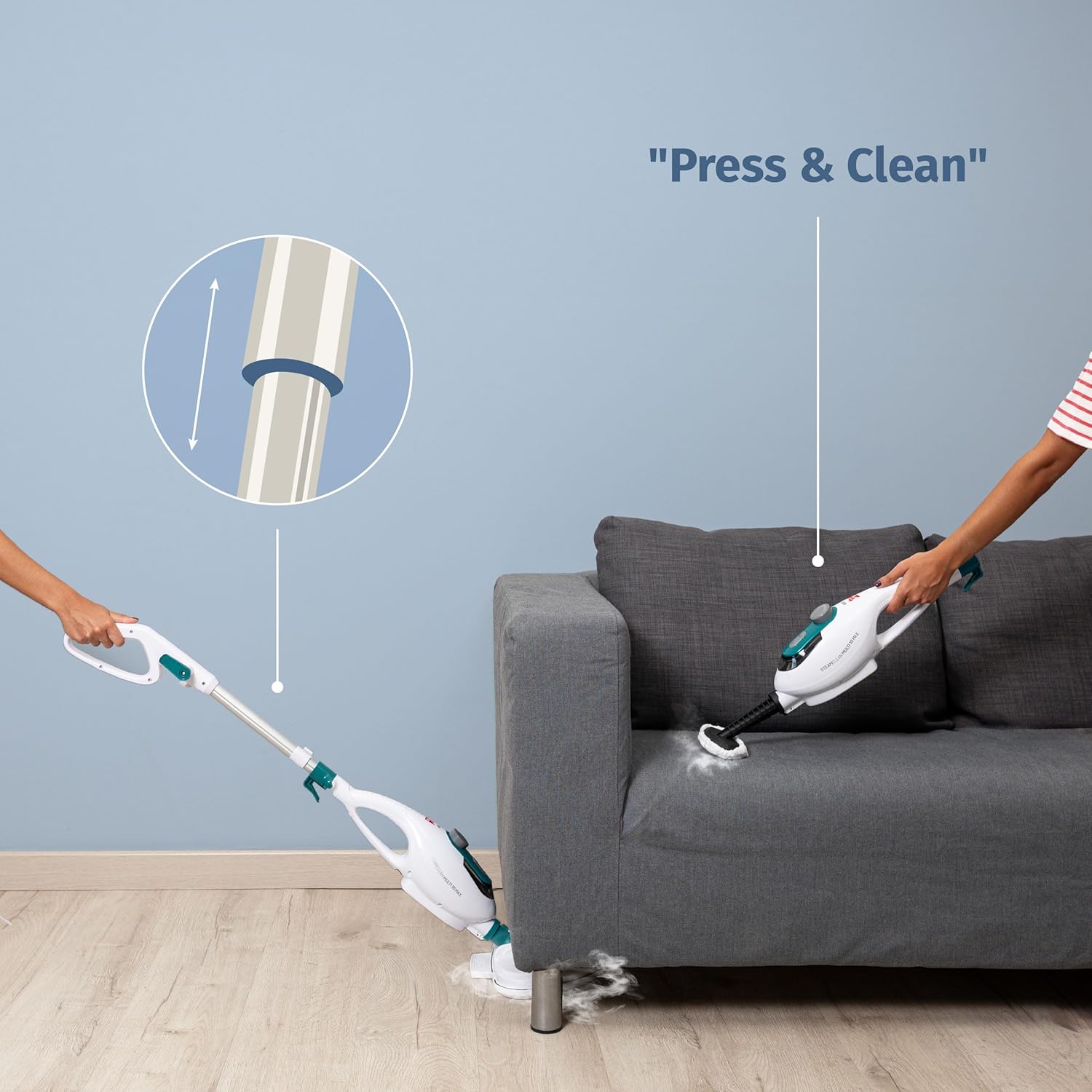 Detalle 2 de Di4 Steamclean Multi10 Max scopa a vapore multifunzione 10 in 1, 1500 W