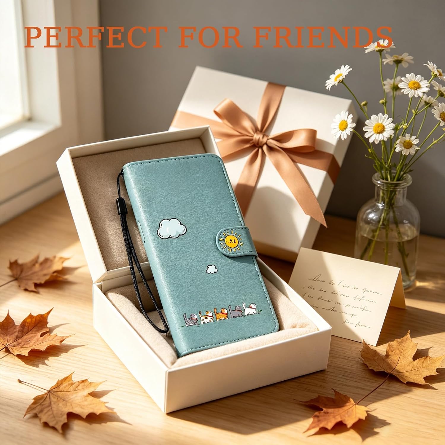 Thumbnail 6 de Nbziyoo Lovely Cats Wallet Case for Samsung Galaxy A37/A36/A56 – Green