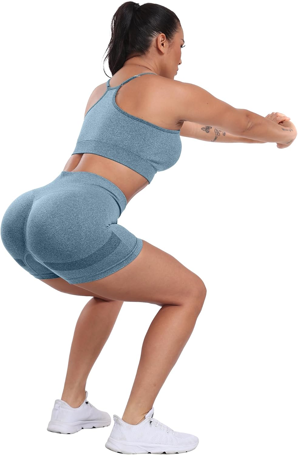 Thumbnail 6 de CHRLEISURE Women’s 4-Pack Workout Gym Shorts (High-Waisted, Seamless Scrunch & Butt Lifting)