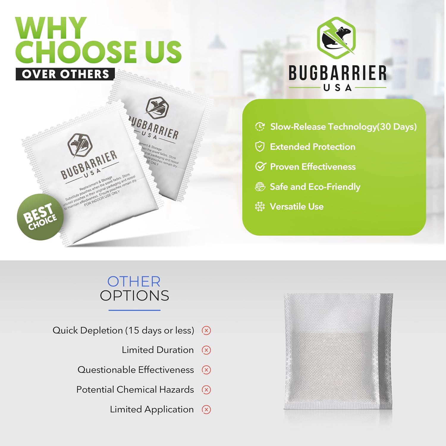 Detalle 2 de BugBarrier Mouse Repellent Pouches, Pack of 10