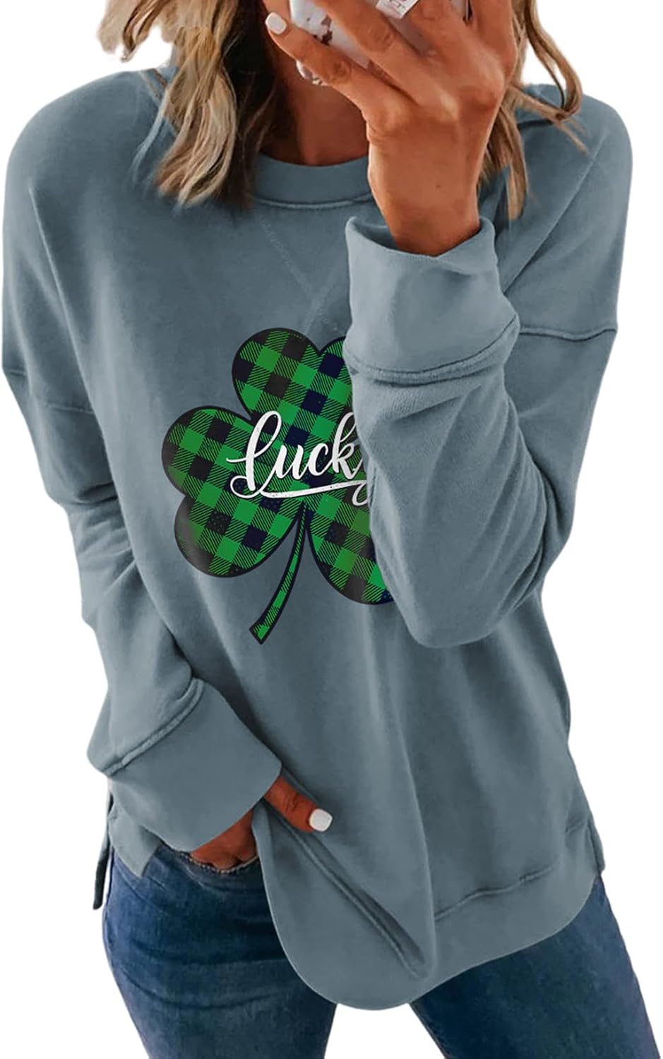 Detalle de Dokotoo Women’s Casual Crew Neck Sweatshirt — Loose Soft Long Sleeve Pullover
