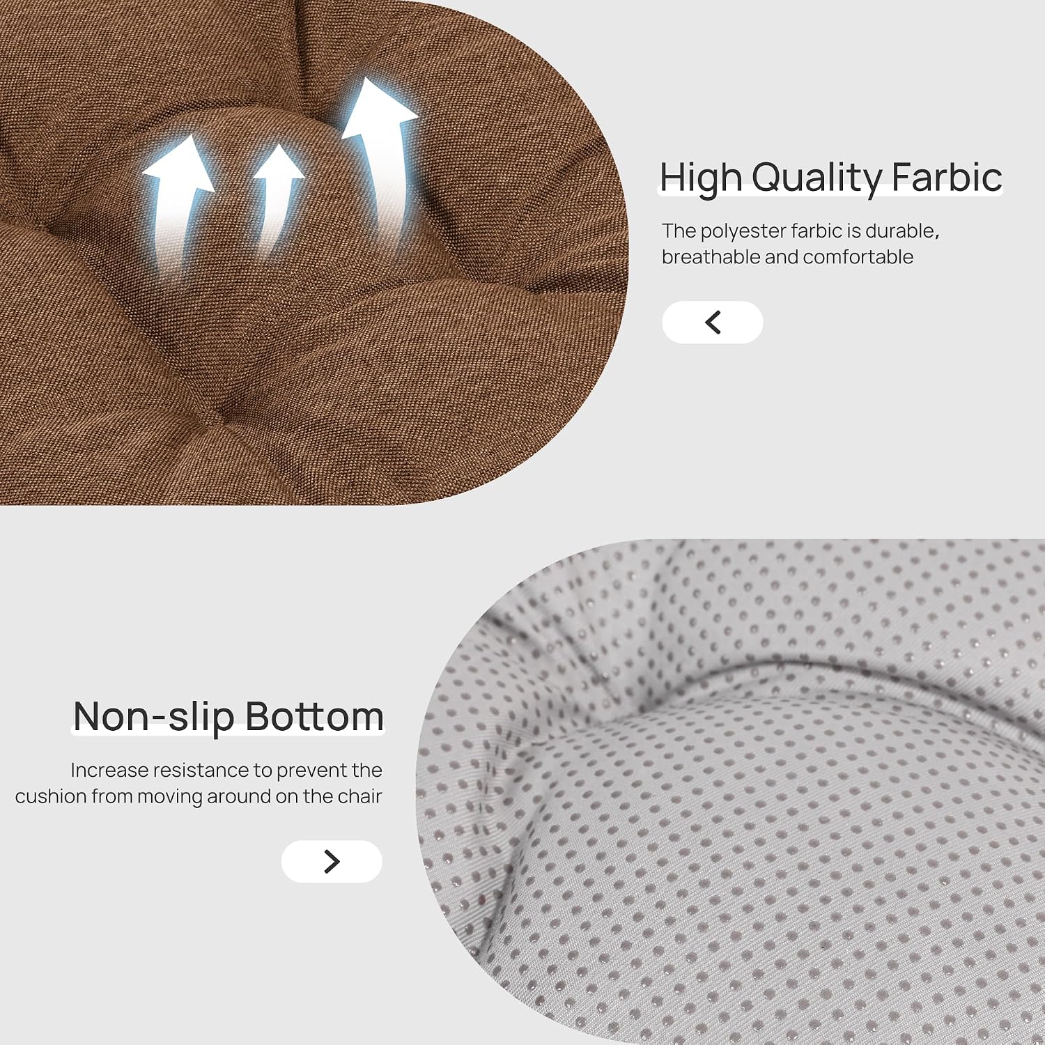 Thumbnail 3 de Love's cabin CUSA26A1PZDB39M4 Memory Foam Chair Cushions, 4-Pack, Brown