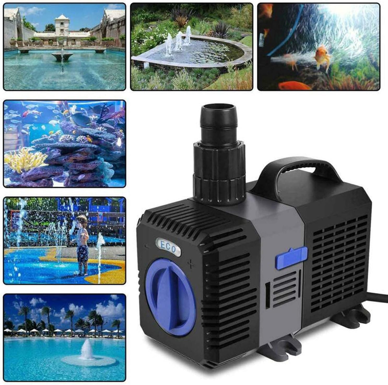 Thumbnail 6 de YAOBLUESEA Eco Teichpumpe & Filterpumpe 3000 l/h, 10 W – Tauchpumpe für Teich, Bachlauf und Aquarien