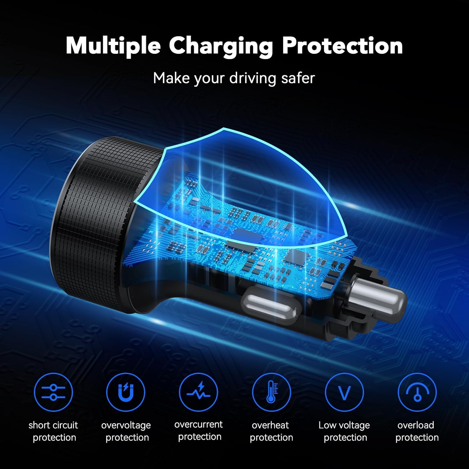 Detalle 2 de USB C Car Charger Adapter 78W, 4‑port