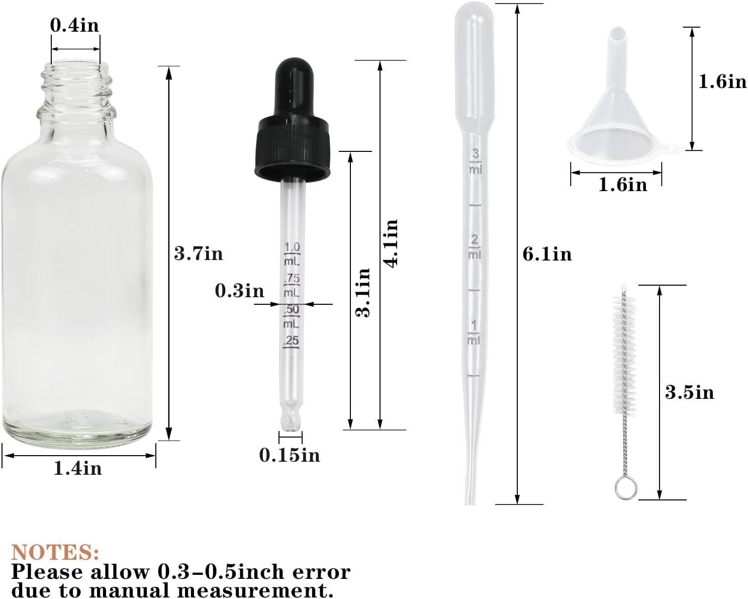 Thumbnail 1 de 50ml glass dropper bottles for oils