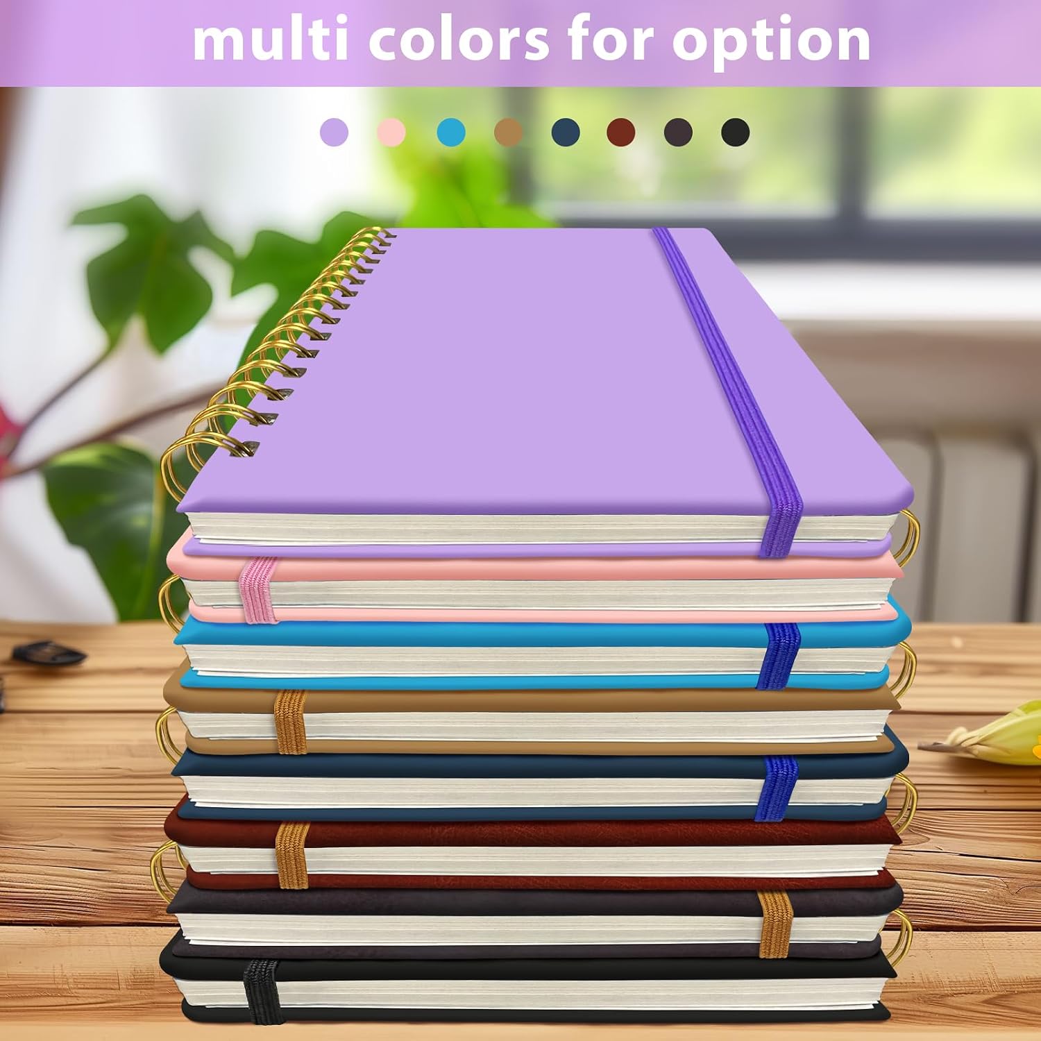 Thumbnail 6 de DWIYITTN A5 Spiral Notebook, Lavender Hardcover, 160 Lined Pages