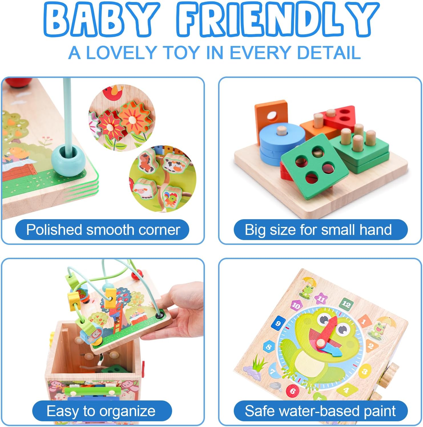 Thumbnail 2 de Wooden Activity Cube Montessori toy for 12+ months