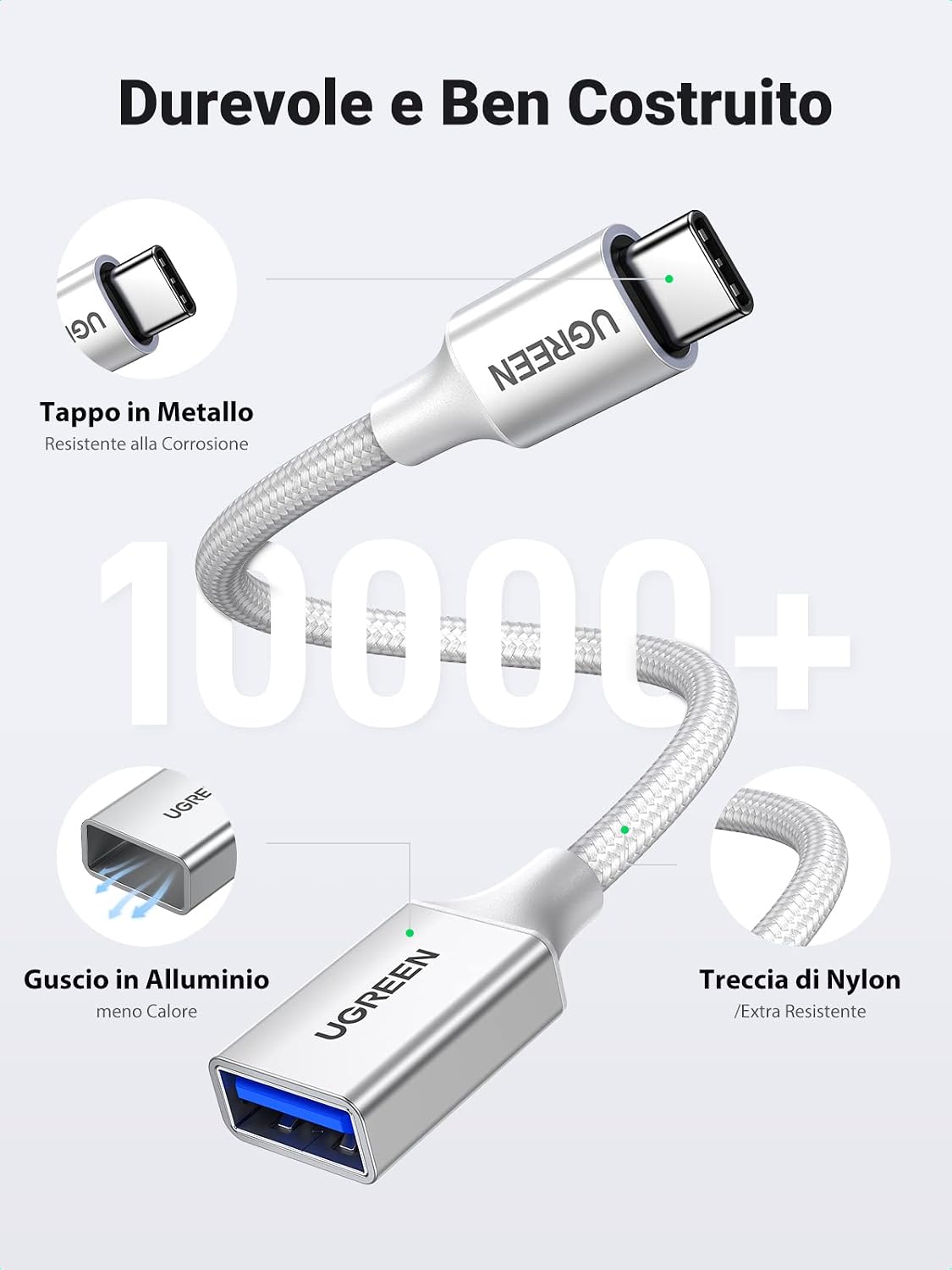 Detalle 1 de UGREEN OTG Type C USB 3.0 5 Gbps