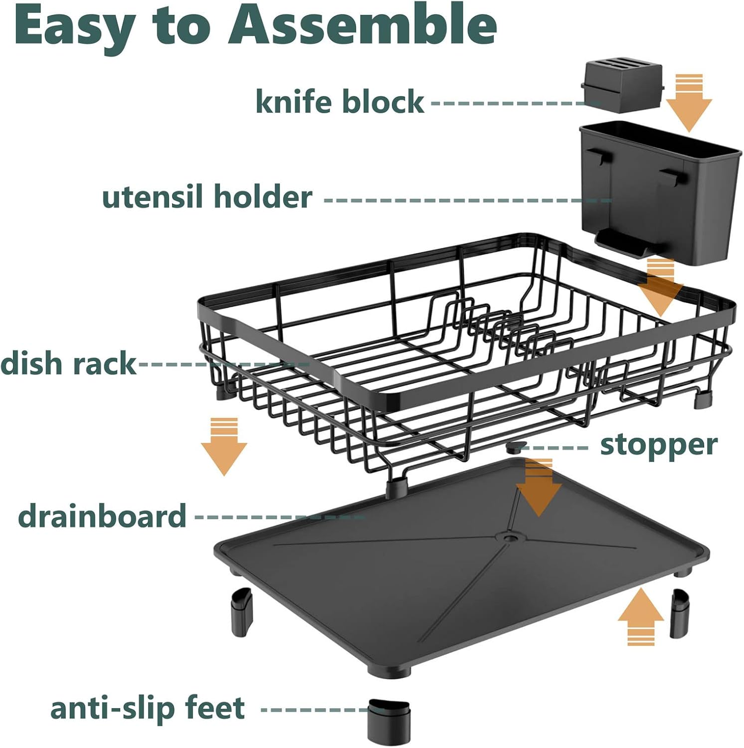 Thumbnail 4 de AIDERLY Dish Drying Rack, Large