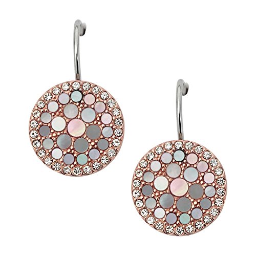 Detalle de FOSSIL Pendientes mujer en acero inoxidable, verde claro 💍