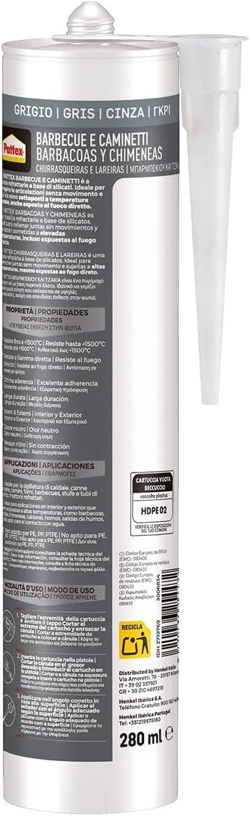 Thumbnail 1 de Pattex Barbecue e Caminetti silicone alta temperatura 280 ml