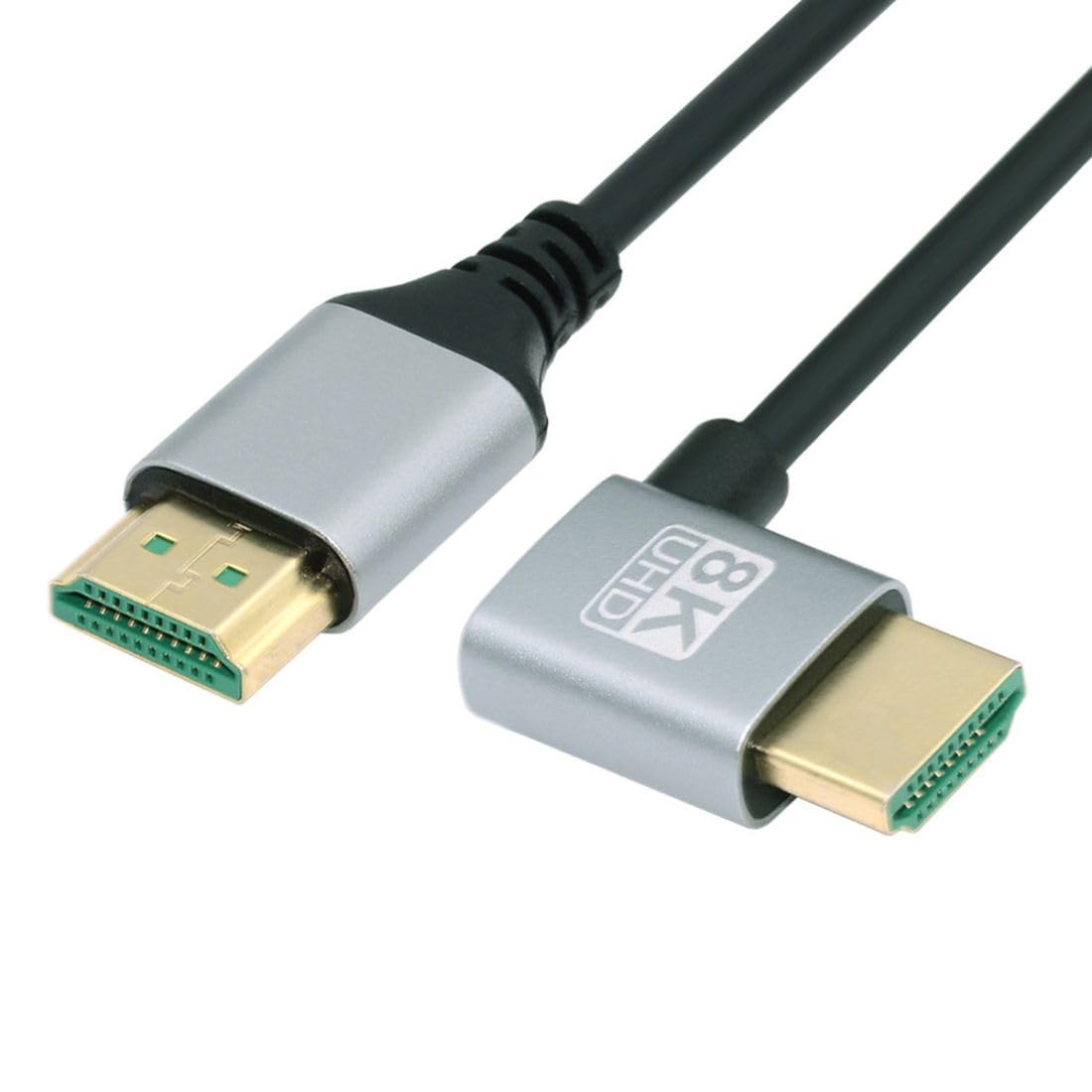Detalle de chenyang HDMI 2.1 Kabel mit 90°-Winkel, 0,5 m – extrem flexibel, 8K/60Hz & 4K/120Hz