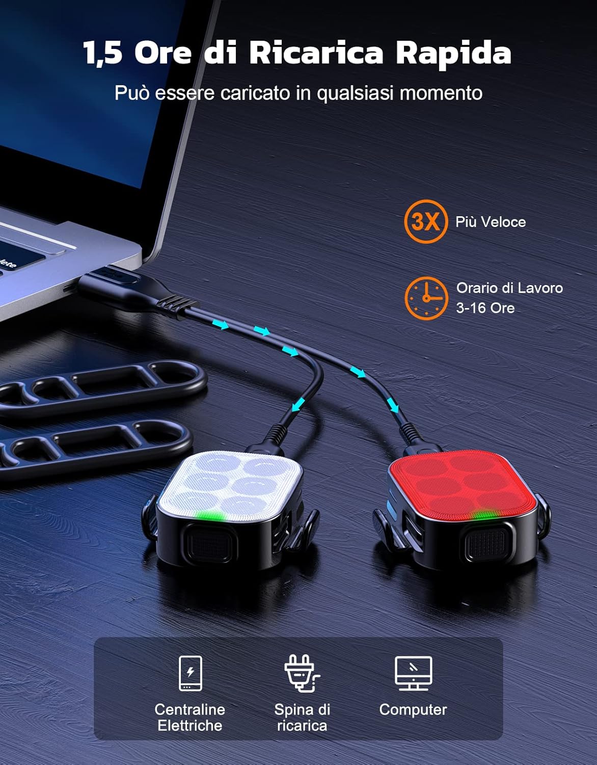 Detalle de Glangeh Set Luci Bicicletta 1,7 cm