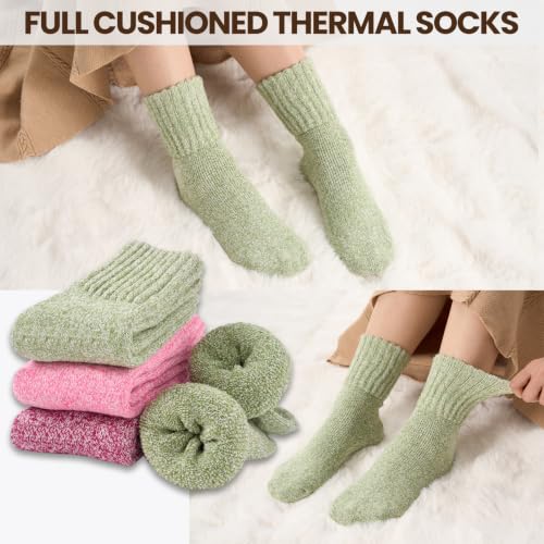 Detalle 2 de Niorasen Women's Thermal Socks, 3 Pairs, Wool with Full Terry Cushioning