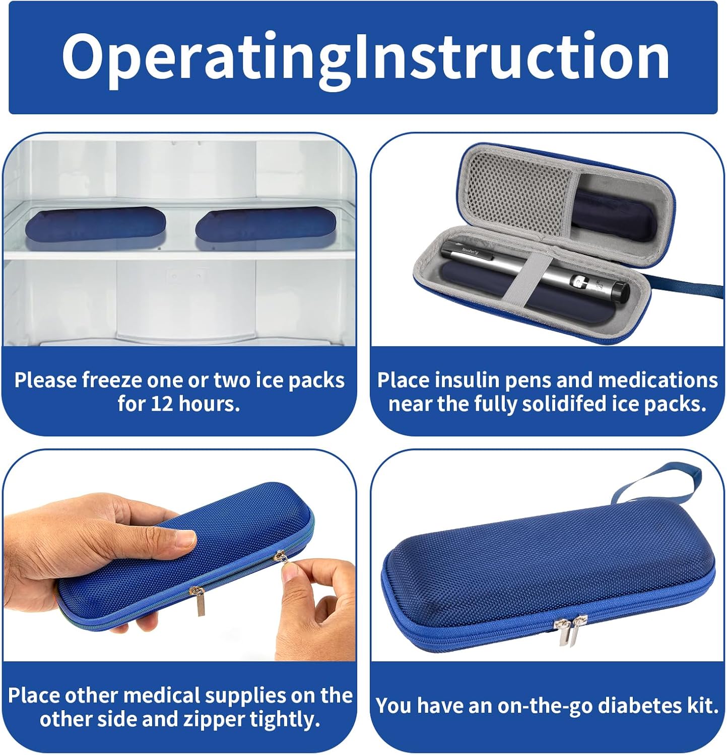 Detalle de Nogsay Insulin Cooler Travel Case with 2 Ice Packs
