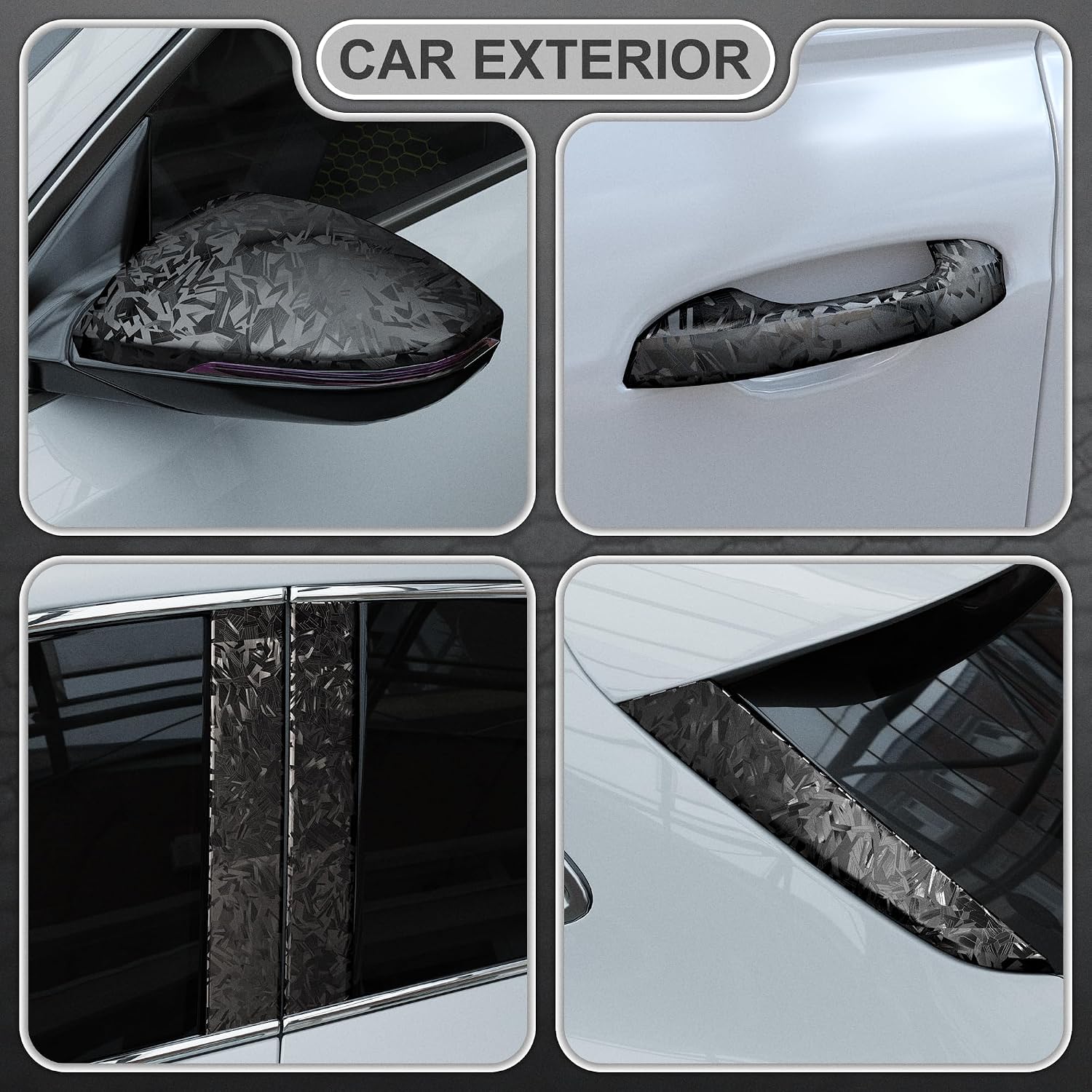 Detalle de Forged Carbon Folie 300 x 30 cm Schwarz