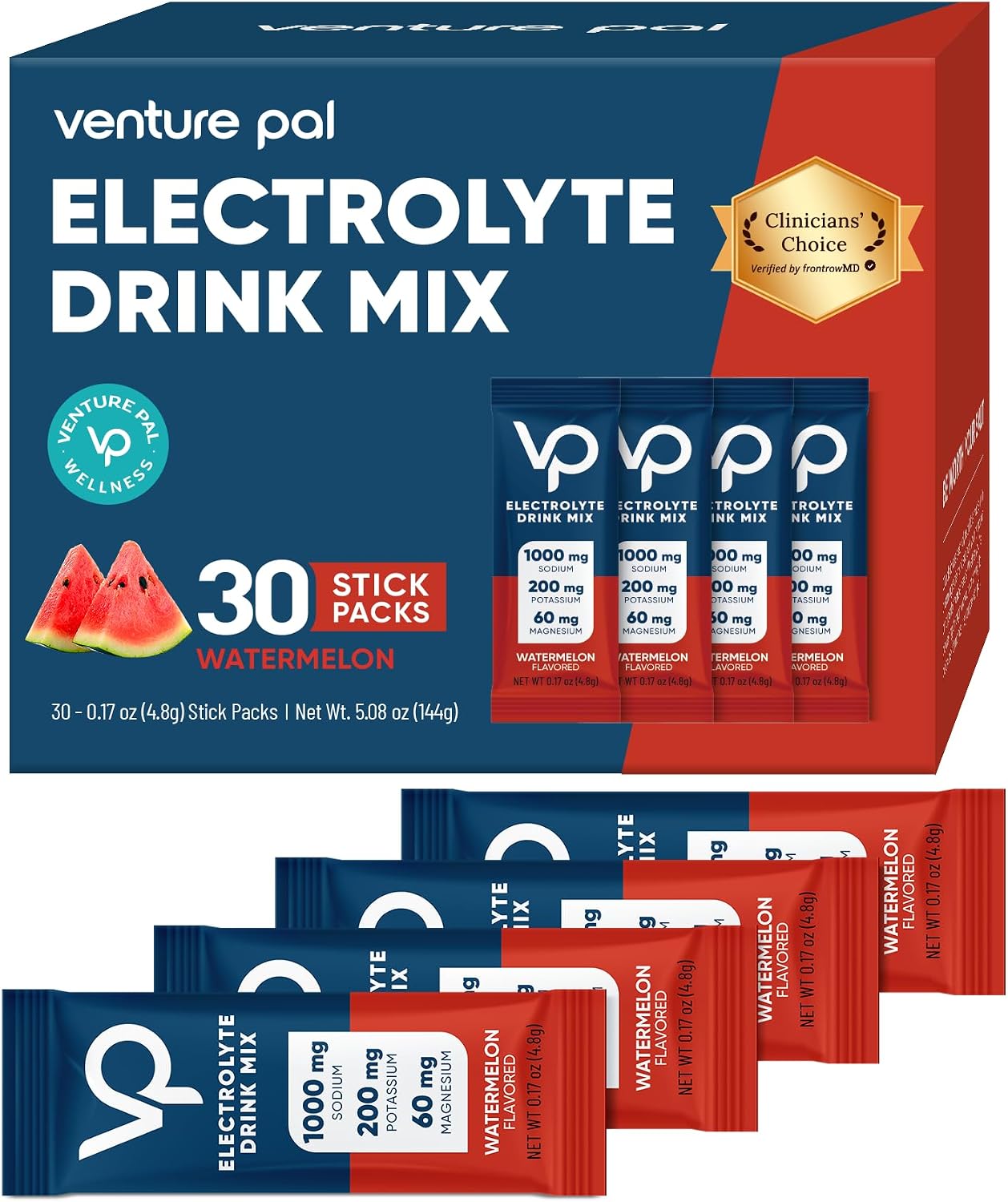 Detalle de Venture Pal High Sodium Sugar-Free Electrolyte Powder, 30 Single-Serve Sticks