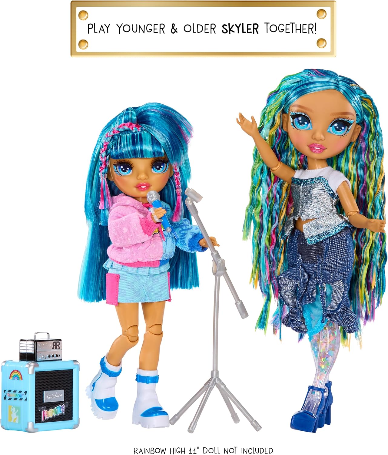 Thumbnail 3 de Rainbow High Junior High Rock Band - Skyler, Poupée Mannequin Bleue 23 cm