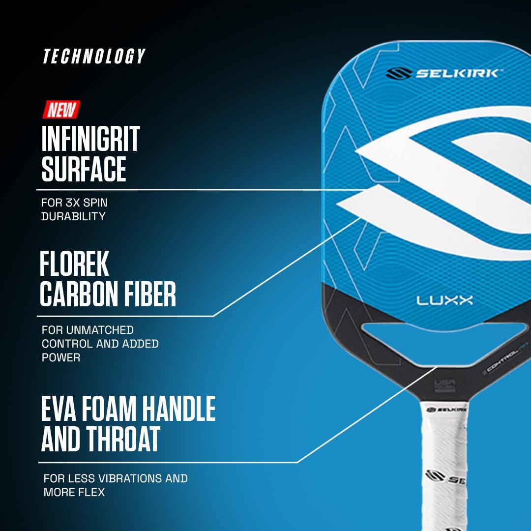 Detalle de Selkirk Sport Labs Project 007 Pickleball Paddles — InfiniGrit Carbon Fiber with Octagonal Grip