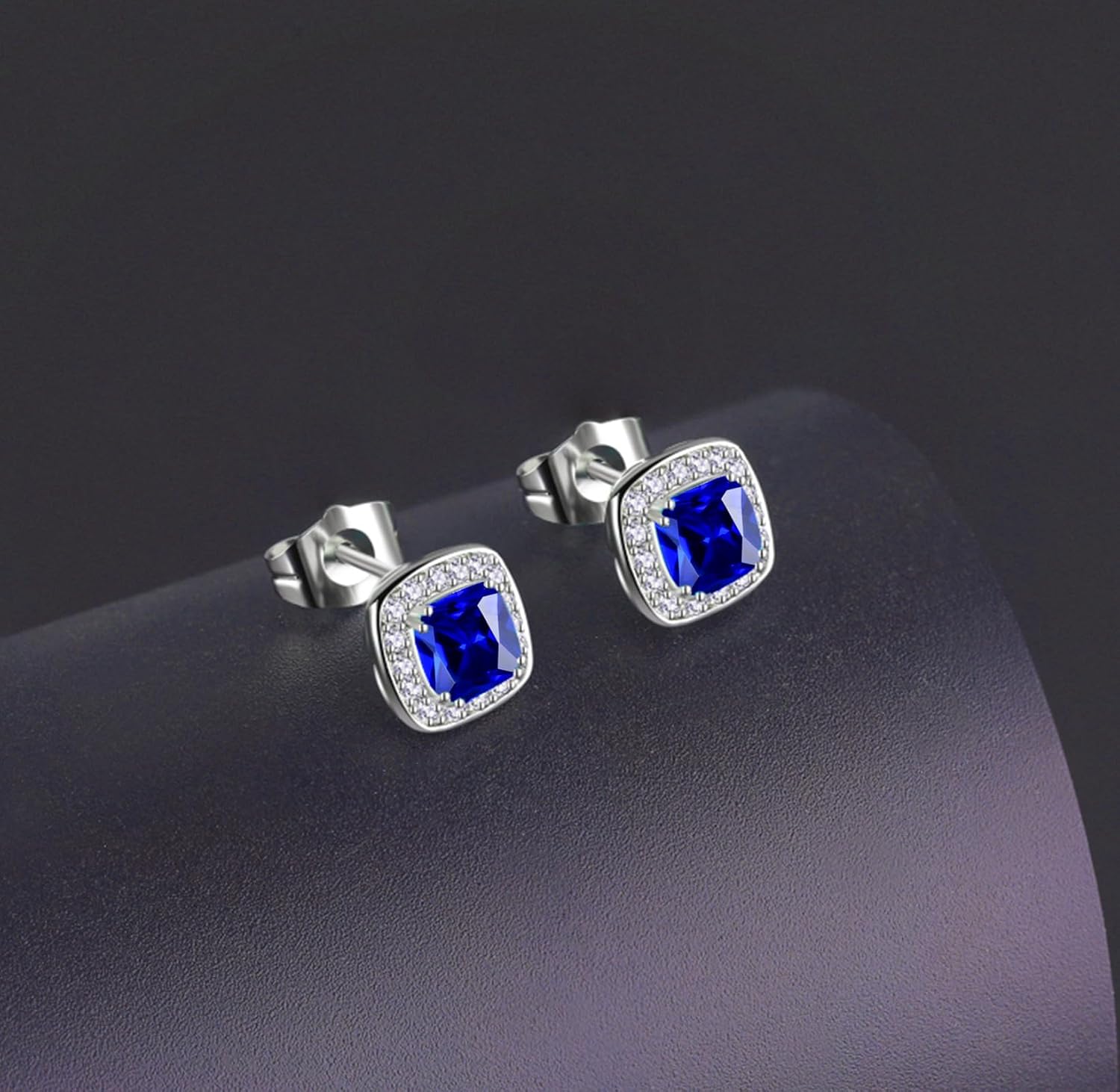 Detalle de VONSSY Gemstone Stud Earrings 5A cubic zirconia