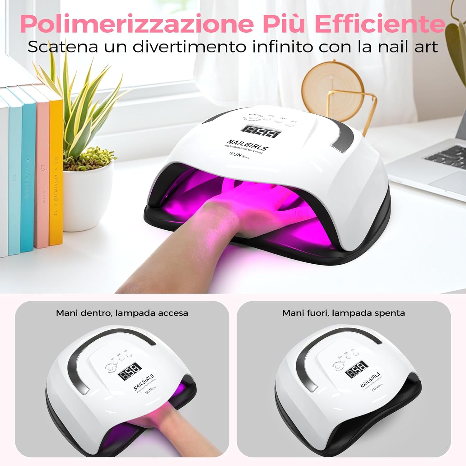 Detalle 2 de NAILGIRLS Lampada UV 268W per unghie