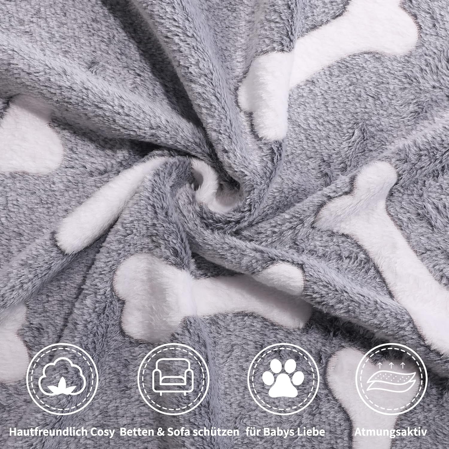 Thumbnail 2 de Demigeat Hundedecke & Katzendecke im 3er-Set – flauschig, waschbar für kleine bis mittlere Hunde und Katzen