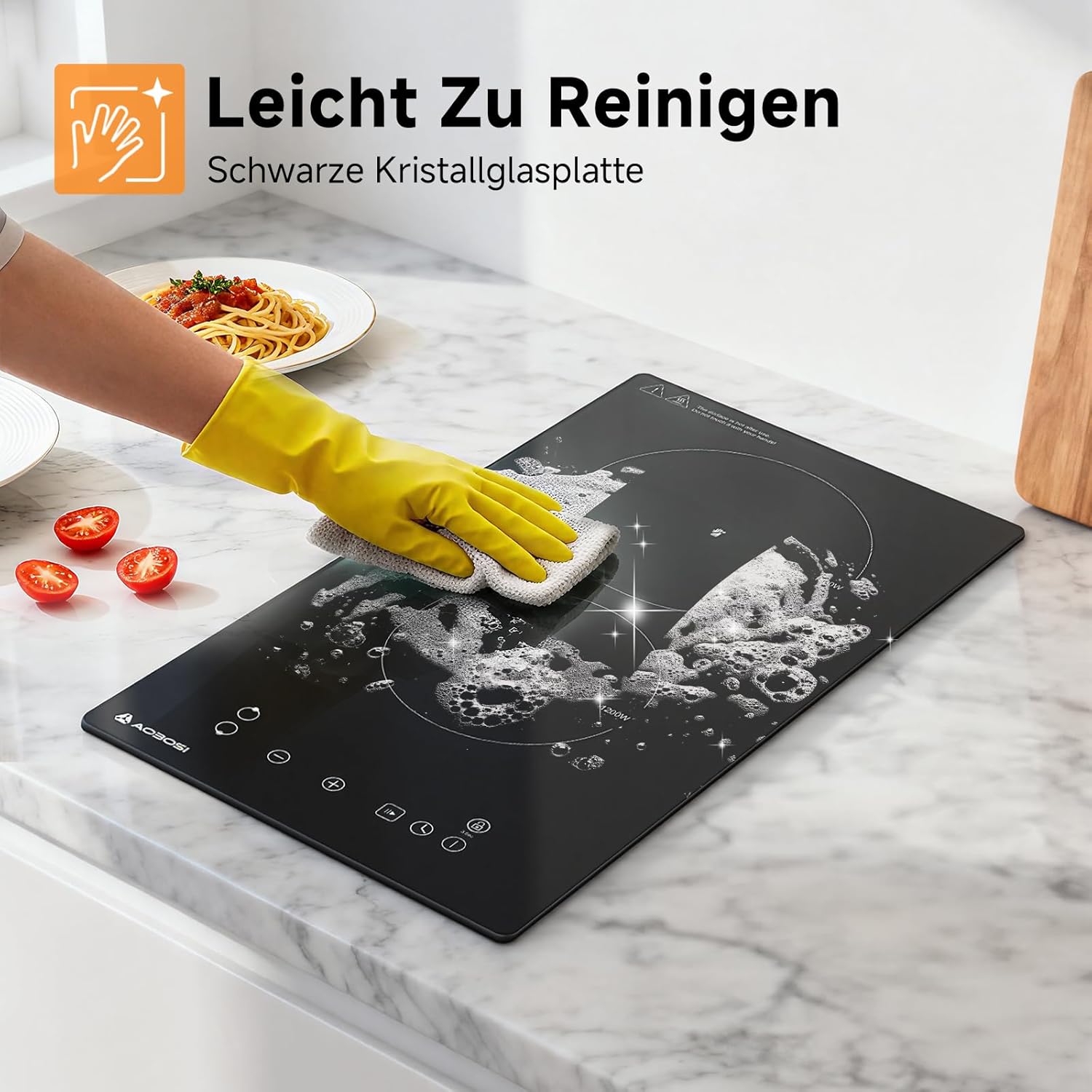 Thumbnail 4 de Aobosi Glaskeramikkochfeld 2 Platten 3.000 W
