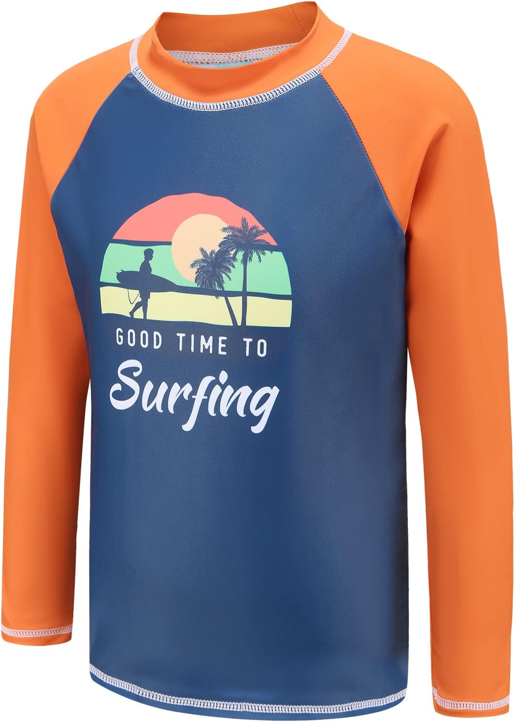 Thumbnail 6 de Kids long sleeve rash guard boys swimsuit, age 5–14 – swim top one-piece (rash vest)