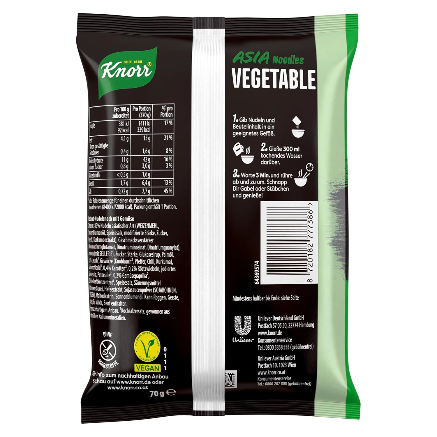Thumbnail 3 de Knorr Asia Noodles Vegetable Instant Nudeln – Vegane Asia-Snack-Nudel 70 g