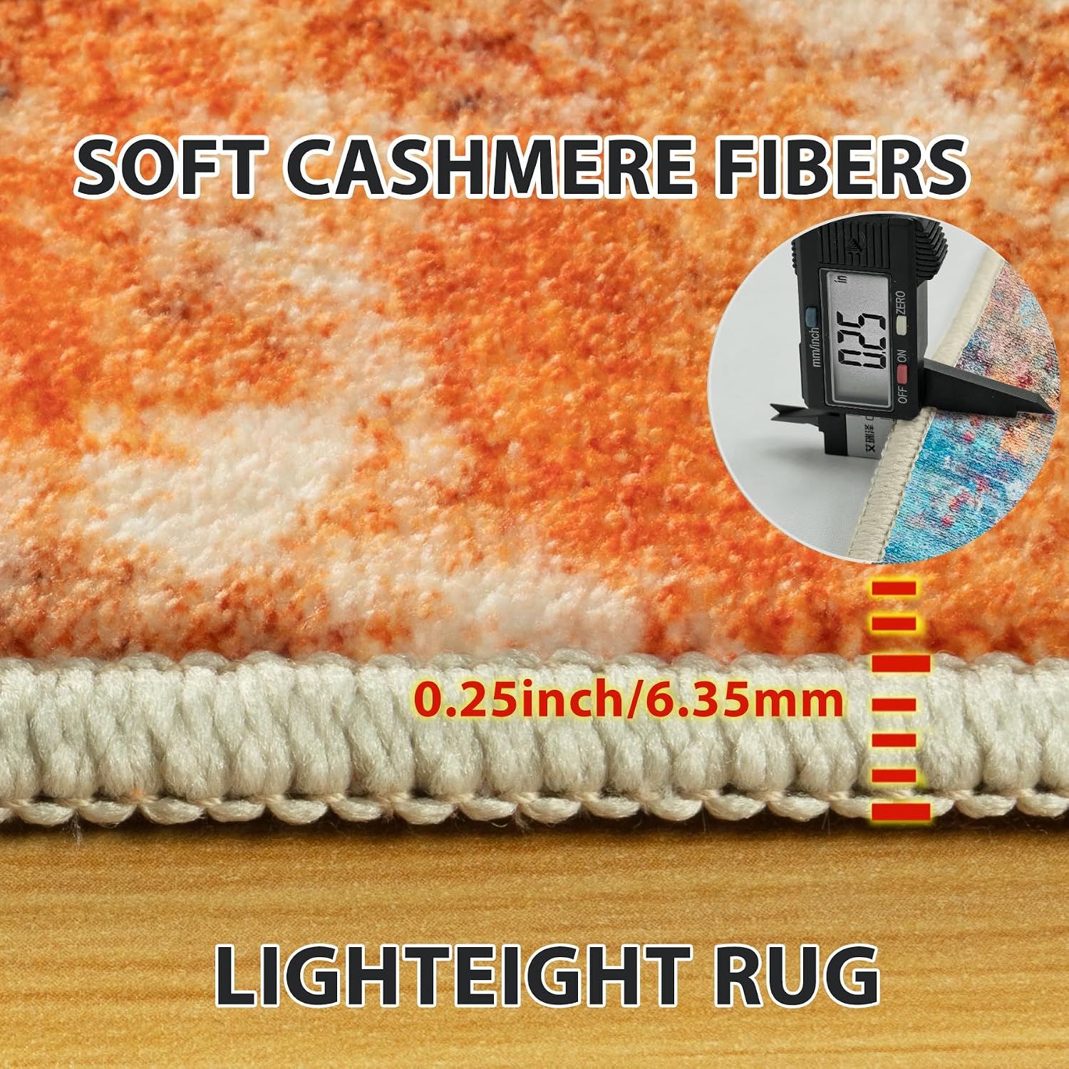 Thumbnail 5 de 9x12 Washable Area Rug for Living Room with Non-Slip Backing — Abstract Large Rug