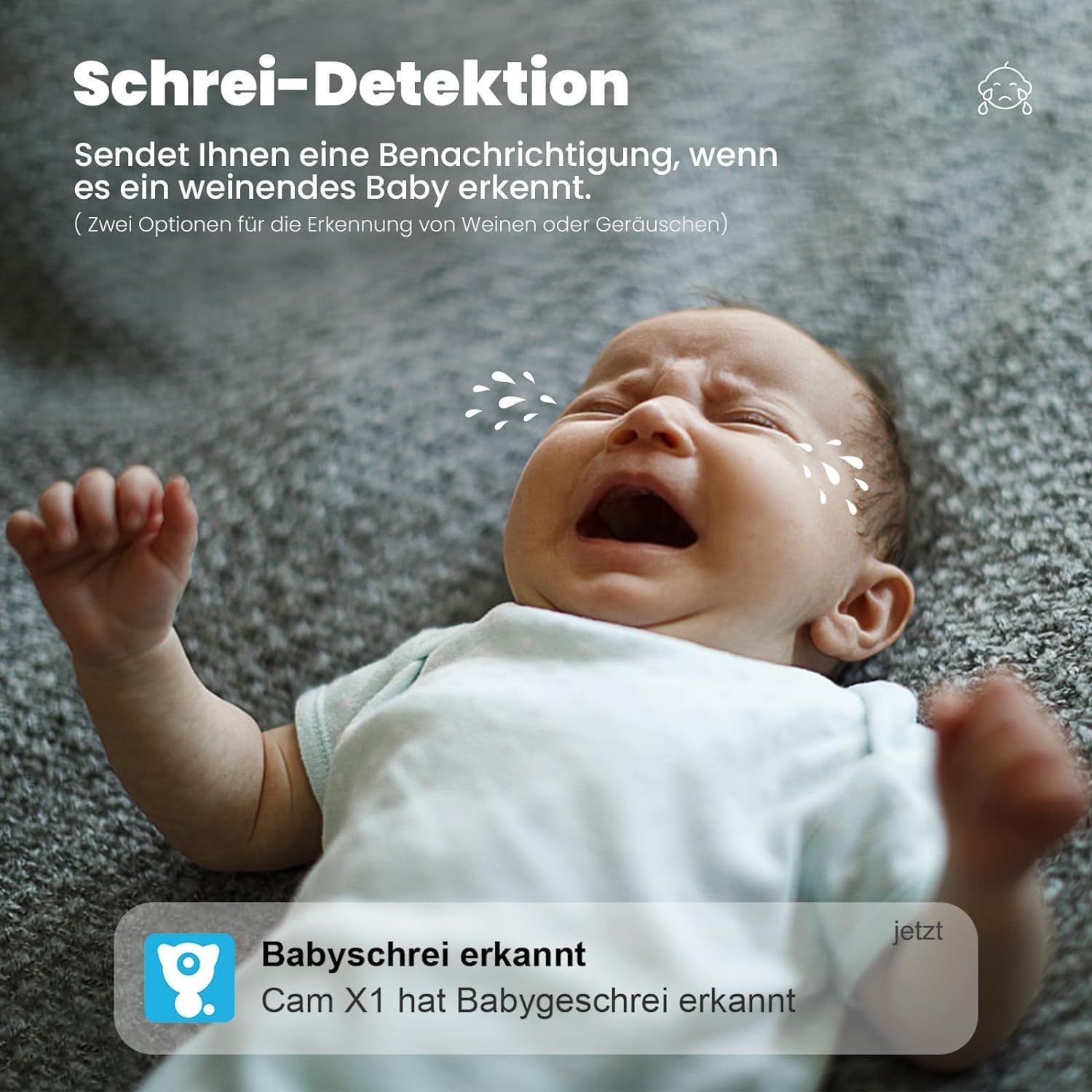 Detalle de Litokam Little elf Überwachungskamera 2 Stück: 2K Babyphone mit Bewegungsalarm und 360°-Pan/ Tilt