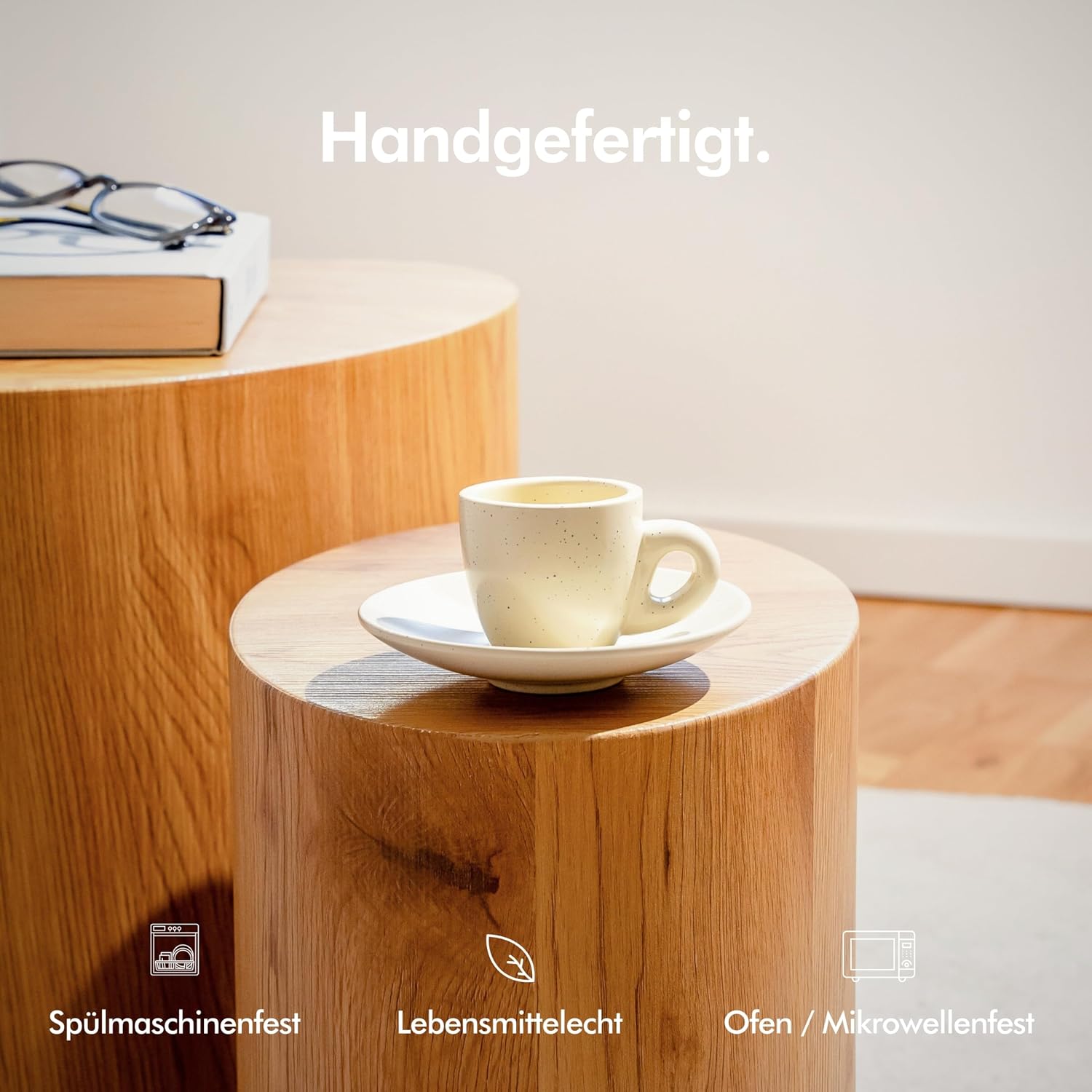 Detalle 1 de KIVY Espresso Tassen Set 4x75ml Beige