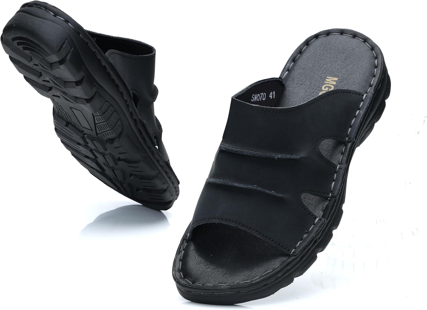 Thumbnail 5 de MGGMOKAY Herren Naturleder Pantoletten – Bequeme Sommer-Sandalen für Innen & Außen