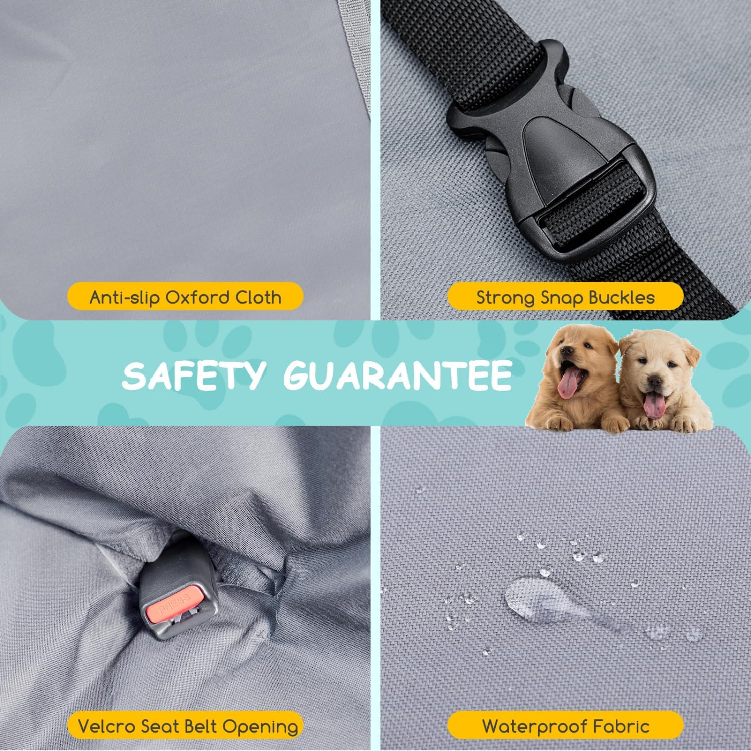 Detalle 2 de Nobleza Fodera sedili auto per cani 140×110 cm: impermeabile, antiscivolo e universale