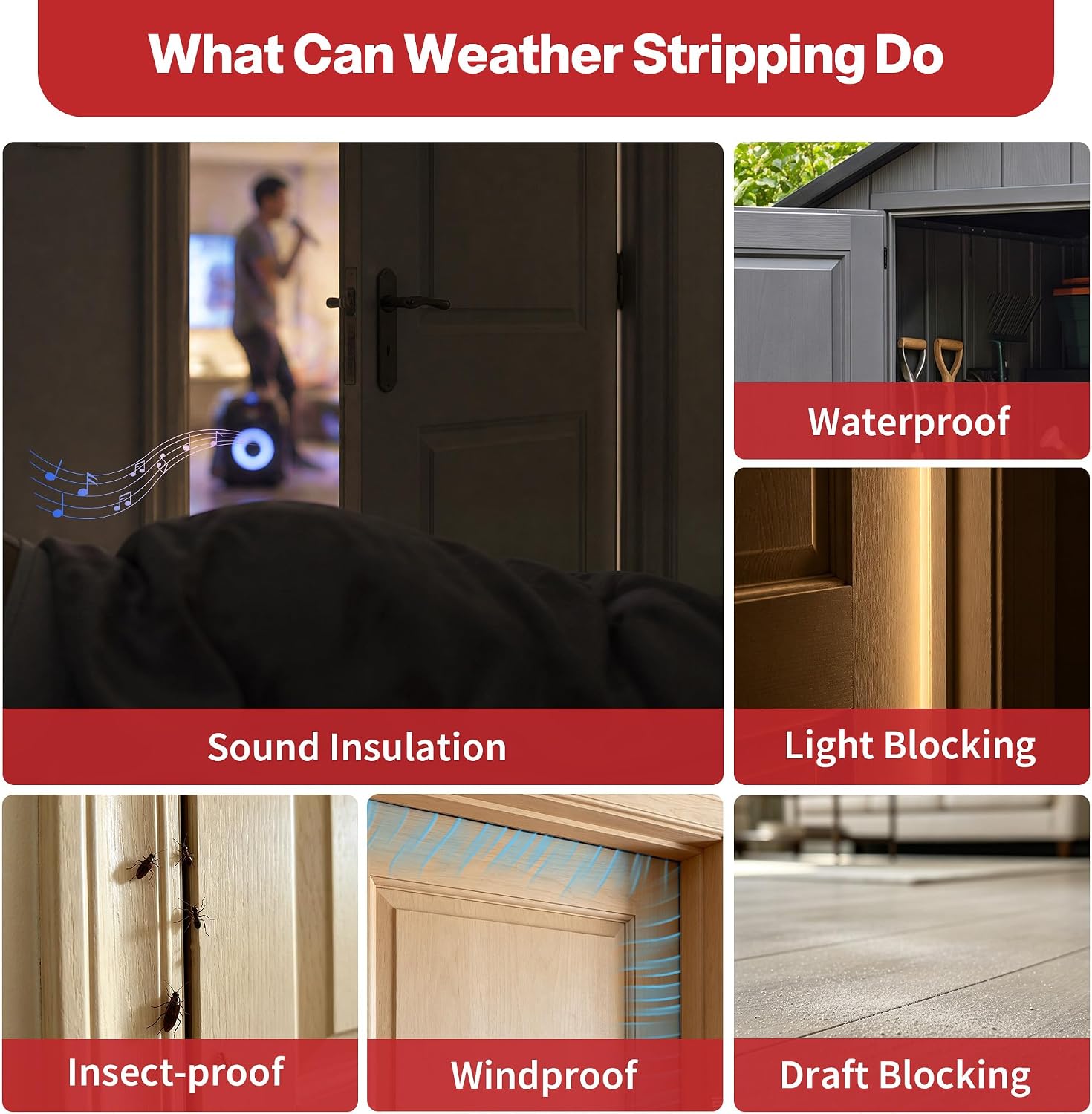 Detalle de Dstorelhp DWS966 Silicone D-Shaped Weather Stripping, White, 3–6 mm Gaps