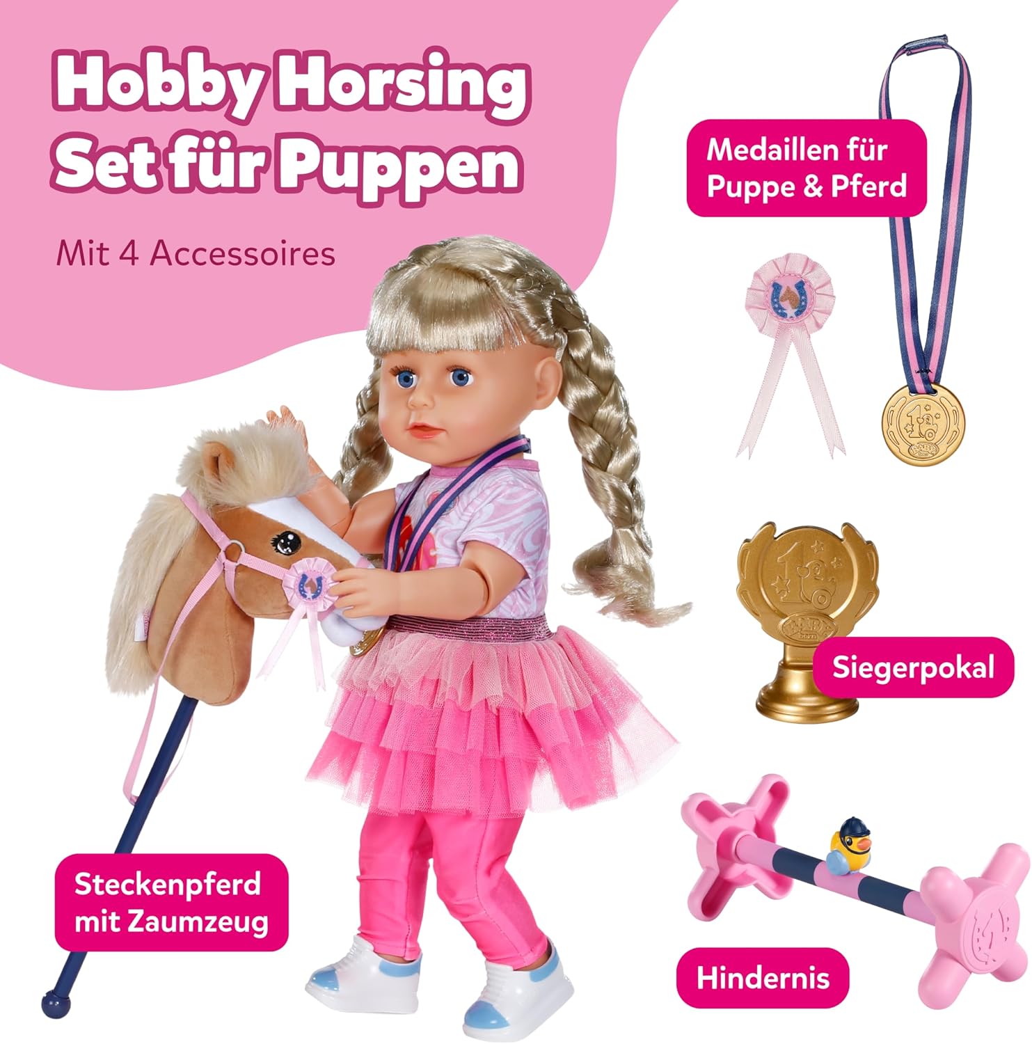 Thumbnail 1 de BABY Born Hobby Horsing Set – Puppenset mit Steckenpferd & Zubehör (36 cm & 43 cm)