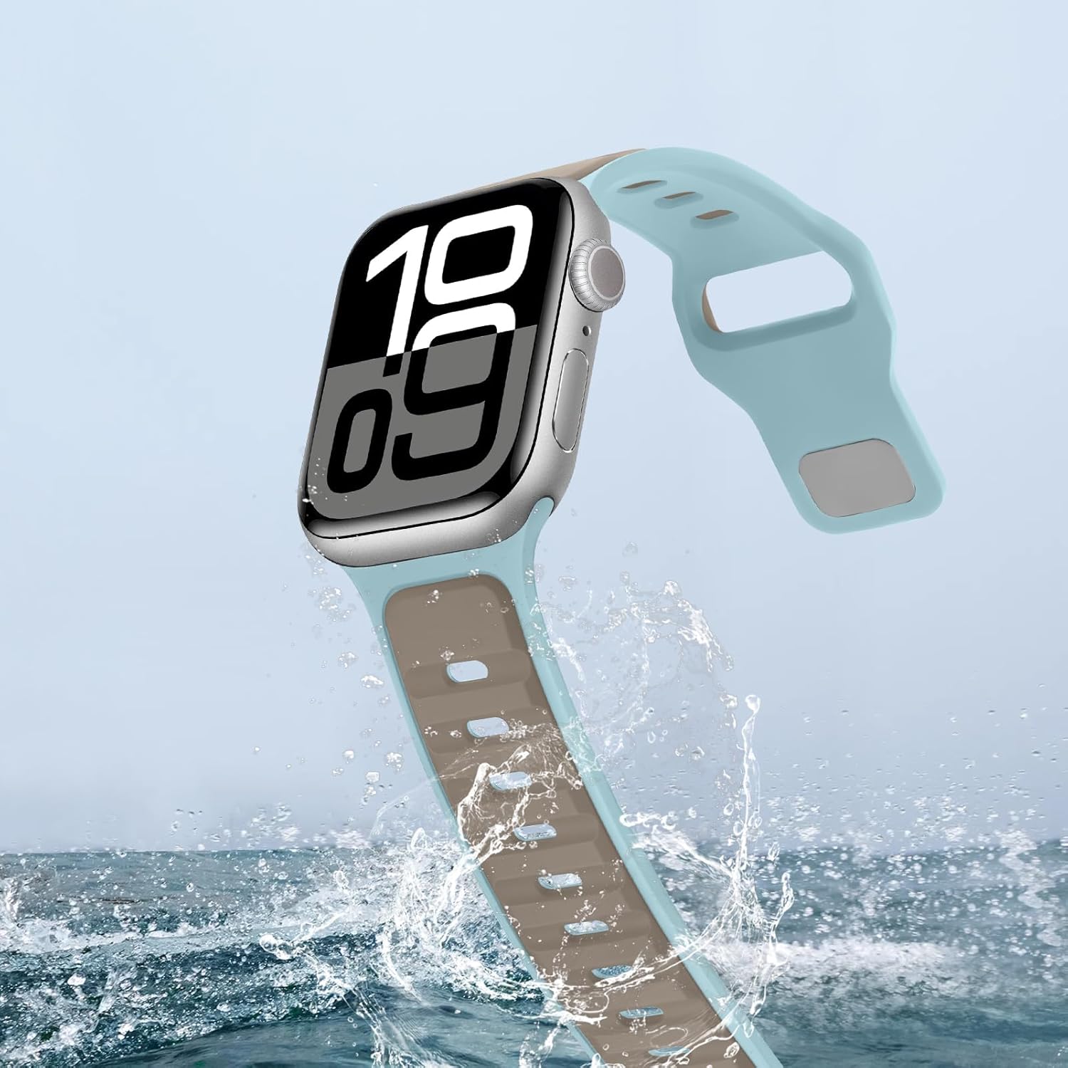 Thumbnail 2 de Anlinser Sport Strap for Apple Watch (38–42mm) – Light Blue Silicone Loop Band