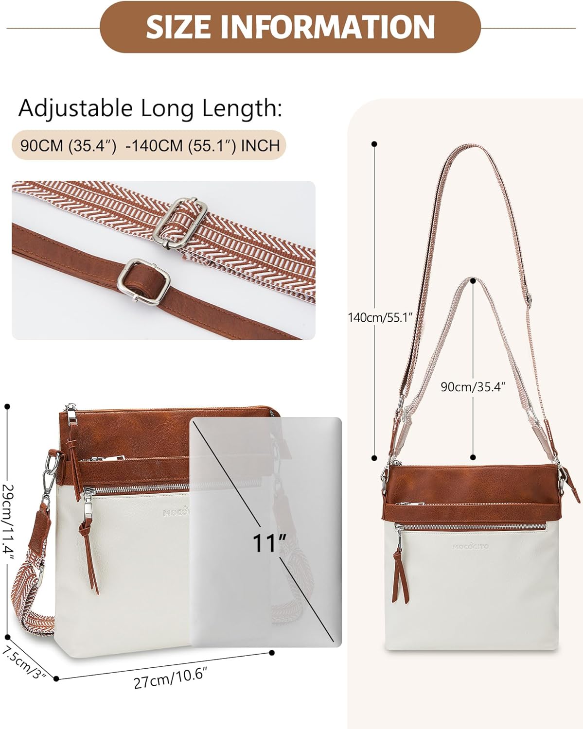 Thumbnail 2 de MOCOCITO Umhängetasche Damen – Veganes Leder, vielseitig einsetzbare Crossbody mit RFID-Schutz
