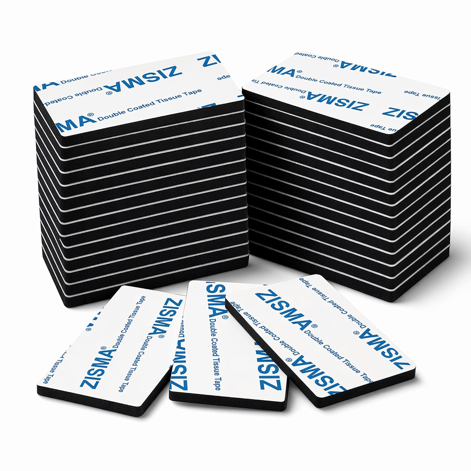 Thumbnail 5 de ZISMA Double Sided Sticky Pads (50 pcs) heavy duty adhesive foam mounting pads, square 40mm x 40mm & round 30mm