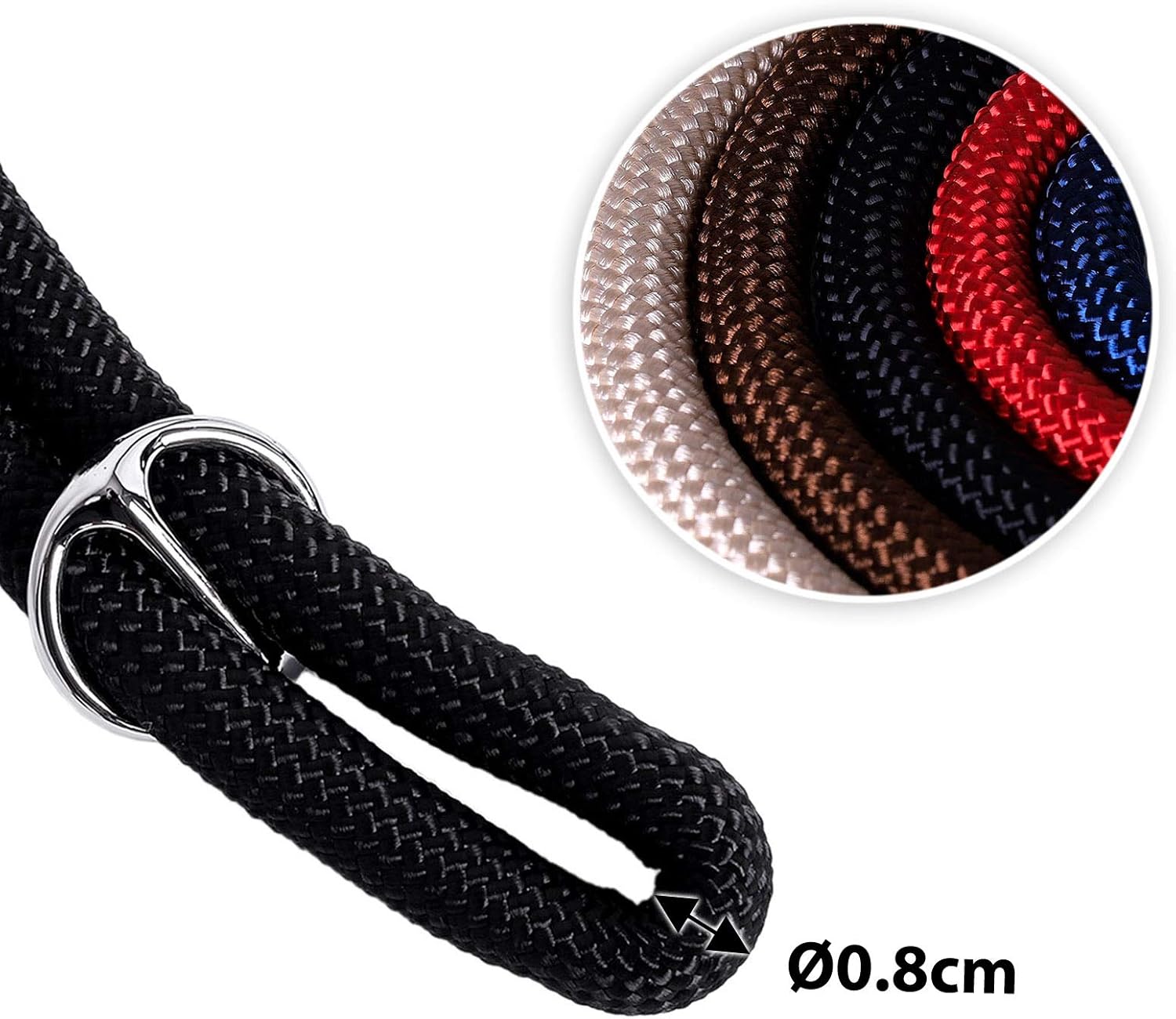 Thumbnail 3 de lionto Hundehalsband aus Nylon mit Zugstopp – 35 cm, 0,8 cm dick, schwarz