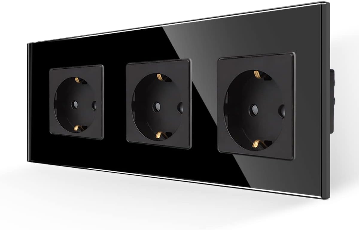 Detalle de JIMEIDA Dreifach Steckdose 16 A Glas