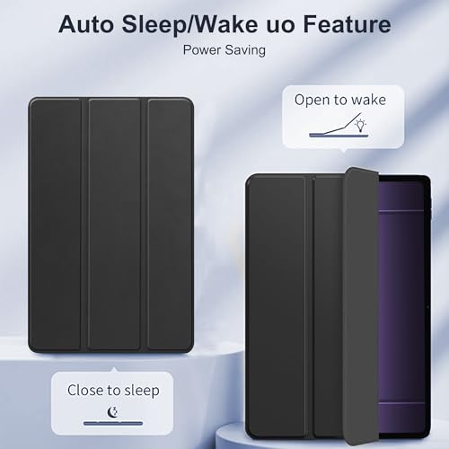 Detalle 2 de Rojeuinn Coque et Étui Intelligent en Cuir pour Xiaomi Pad Mini 8.8" 2025 – Noir (Protection Écran Verre Trempé + Support)